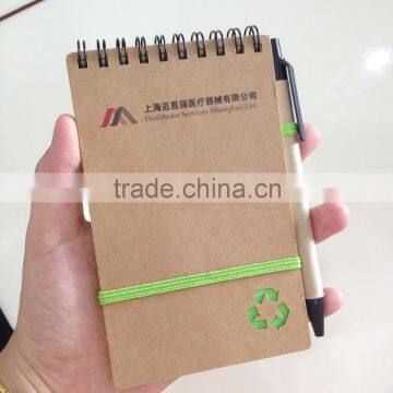 Elastic band spiral notebook with logo printing NSXQ-NP0005