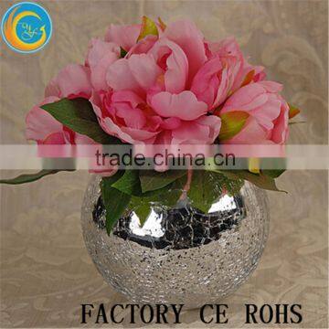 Crackle Mirror Ivy Bowl Silver / Glass Candle Holder / Glass Vase For Flower / Wedding & Home Decor                        
                                                Quality Choice