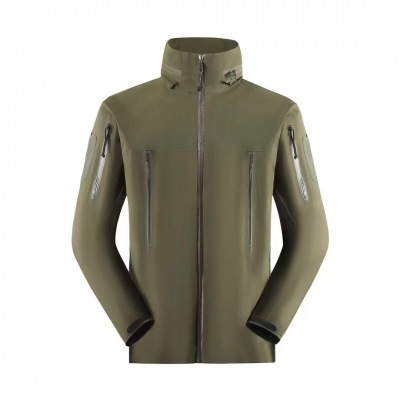 Outdoor Activity Men's Custom Logo Windproof and Waterproof Hooded Raincoat Windbreaker Ski Jacket photo-4