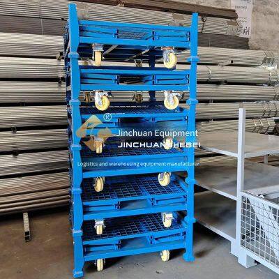 Jinchuan Non-standard Steel Folding Stacking Cage Cart, One-key Folding, Space-saving, Transparent and Visible, Efficient Management photo-5