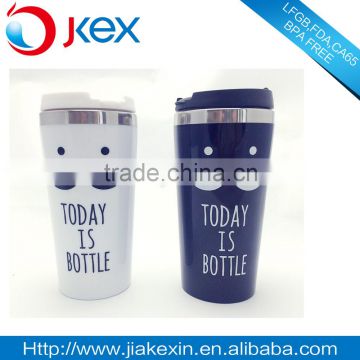 Double wall coffee tumbler with cartoon printing