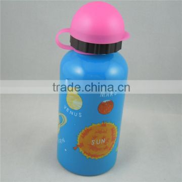 400ml small mouth double wall 18/8 inside stainless steal watter bottle round cap with custom pattern design