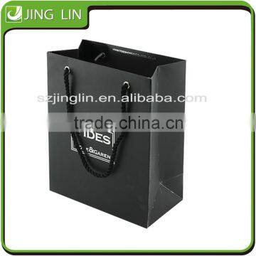 balck luxury paper shopping bag with logo brand