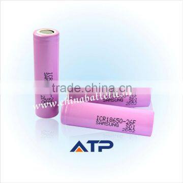 Hot sale genuine samsung 18650 battery for fast track flashlight torch / 3.7v battery polymer 2600mah