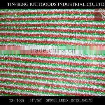 Interlacing Sponge Lurex Fabric in three tone