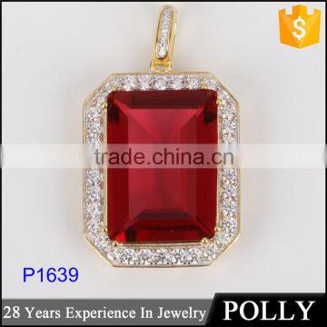 Factory supply fashion square stone emerald cut pendant