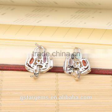 925 Sterling Silver 2.5CT Genuine Mix Gems Clip Earring 2015 Newest Style Colorful Earring photo-4