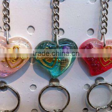 Heart amber key chain&keyrin