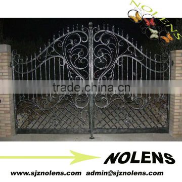 modern ornamental wrought iron gate for garden house/black and safety wrought iron gates design