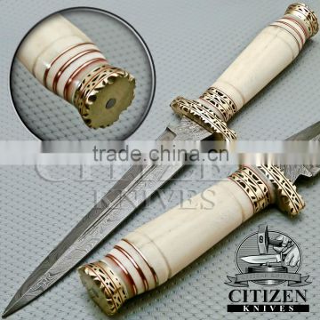 CITIZEN KNIVES, CUSTOM HAND MADE DAMASCUS STEEL HUNTING DAGGER KNIFE