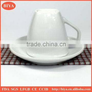 Turkish Coffee Cups Porcelain Square Coffee Cup and Saucer, Ceramic Tea Espresso Cup Set for Hotel and Restaurant and Home photo-2