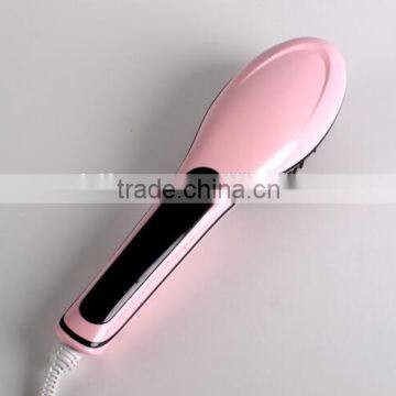 2016 Hot Professional Straightening Irons Comb With LCD Display Electric Straight Hair Comb Straightener Iron Brush.