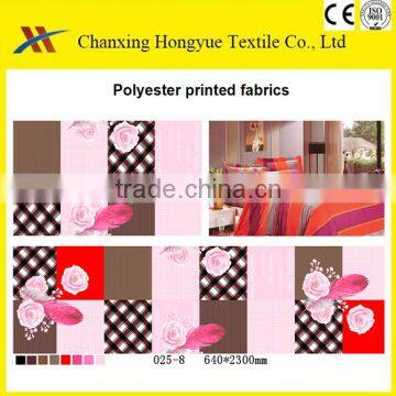 Woven 100%Polyester printed disponsable bedsheet fabrics by roll/Newest designs for printed polyester bedding sets fabrics