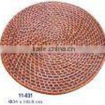 Brown rattan placemat