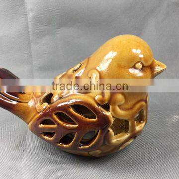 Ceramic Porcelain Cut Out Window T-light Holder Bird photo-4