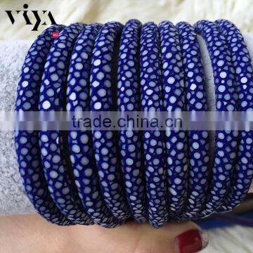 Royal Blue Sting Ray Material Leather High End Quality Stingray Leather Cord for Bracelet Craft