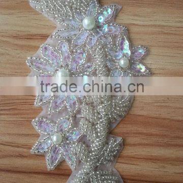 2015 New Arrive Beaded Applique for Dress -A1502 photo-4