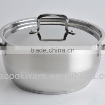 Casting Handle Stainless Steel Casserole with Induction Bottom