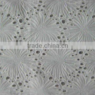 embroidered white cotton fabric