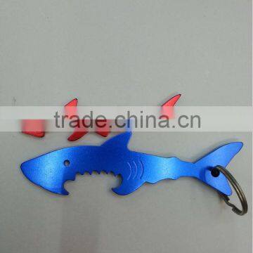 gift shark shape alloy beer bottle opener keyring