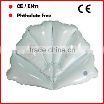 Phthalate free pvc inflatable bath pillow with suction cup for supermarket sale