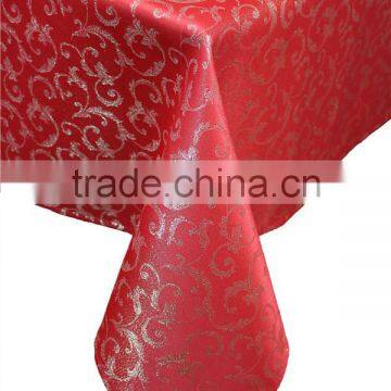 Hot Sale 100% Polyester Custom Jacquard Shining Christmas Tablecloth