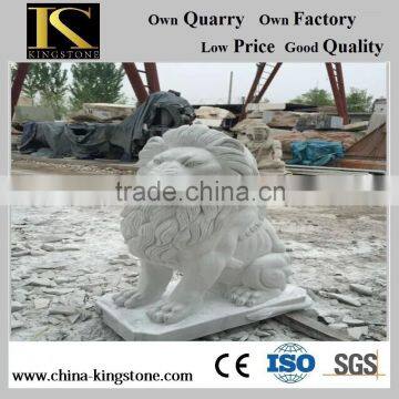 High Quality Carrara White Marble Animal Lion Statue for Garden