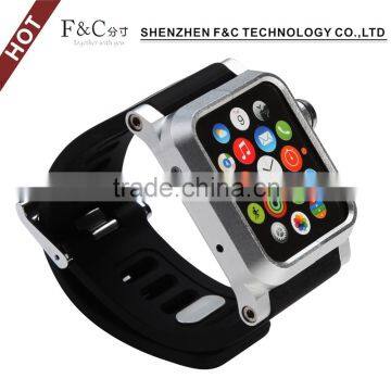 2016 Watchband for Apple Watch silicone strap with Aluminum Case for iwatch protector