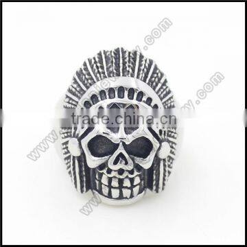 China factory stainless steel chief indian skull ring                        
                                                                                Supplier's Choice