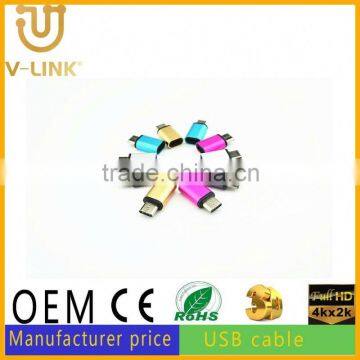 From china colorful led smiley face micro usb cable usb type c 3.1