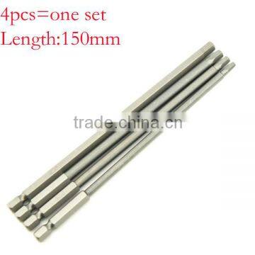 4pcs=One Set 150mm Lenth Hex Shank Magnetic Hex Head Screwdriver Bits Electric Screwdriver Bits AR-18