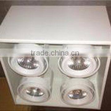 4 head white/ black square surface mounted fixture with gu10 holder/mr16 holder