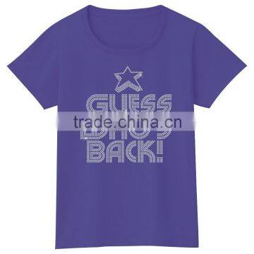 Rhinestone Custom Motif Beautiful Casual Loose t Shirt for Women Girls photo-5