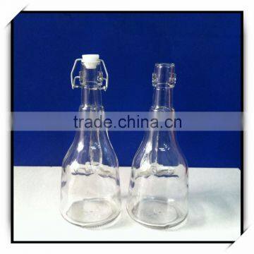 500ml high quality glass oil bottles with wire hood swing top