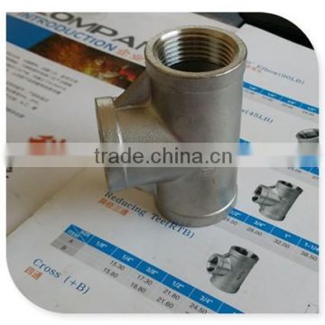 304/316 Cast 1" Equal Tee in Heavy Mould