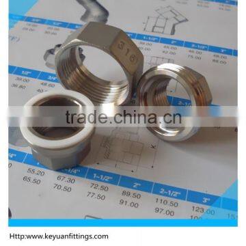 1/2" Hexagonal Barrel Union BSP Female PTFE Seat