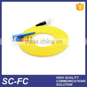 HUIYUAN high quality SC-FC SM SINGLE CORE optical fiber patch cord