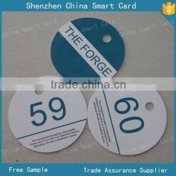 PVC material die cut size luggage tag with punched hole, offset printing luggage tag for customized