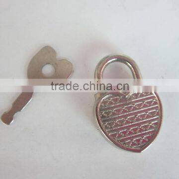 Mini Decorative zinc alloy cute heart shaped padlock for notebook