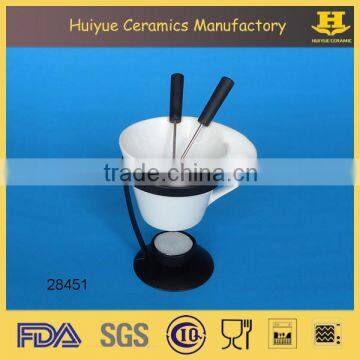 ceramic mini chocolate fondue set, fondue cup
