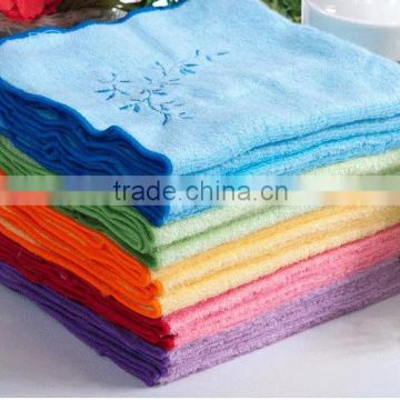 hot sales cotton velour bamboo fibre embroidery design fancy hand towels