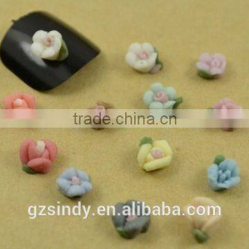 500pcs Five-petaled Bulk Packaging Wholesale Nails Art 3D Ceramic Flower for Nail ZX:TC819 photo-3