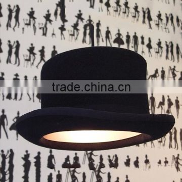 Decorative Hat Suspension Lamp Black Gentry Hat Light for Resturants / Shops