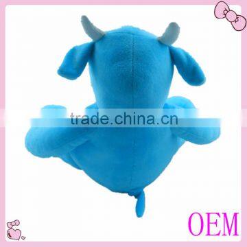 High Quality Stuffed Plush Blue Cow photo-3