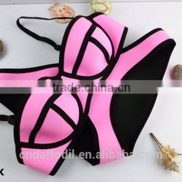 2016 Fashion bikini Sexy Swimsuit Push Up swimwear & beachwear plus size women neoprene swimwear