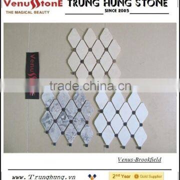 Grey Diamond Marble Mosaic Tile Polished With Black Dots photo-3