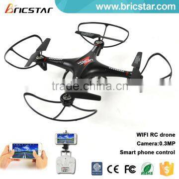 Smartphone control 2.4G 4ch rc drone wireless camera fpv with led lights and headless mode.