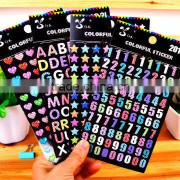 alphabet letter color epoxy sticker/loving heart custom epoxy sticker