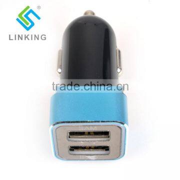 Potable Dual USB Car Charger For iPhone iPad 5V
