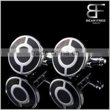 Round Wedding Business Enamel Cufflinks for Men's Jewelry